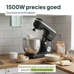 Vivid Green 1500W Keukenrobot - 3.8L Mengkom - 10 Snelheden - Keukenmixer - Keukenmachine - Zwart — thumbnail 2