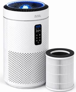 BLANC SQUARE Luchtreiniger PRO - Air Purifier met HEPA 13 + Koolstoffilter + UV-Desinfectie - CADR 400m³/h 100m² - Filtert Pollen, Geurtjes en Stof - Automatisch + 3 Standen - Luchtkwaliteitsindicator - Clean Air — thumbnail 1