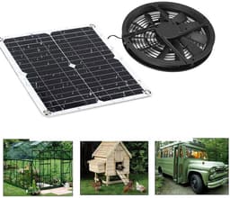 Ventilator - Zonne-energie Ventilator - 25cm 15W zonne-afzuigventilator - Zonnepaneel Afzuigventilator Kit - Voor Keuken, Kas & Huisdieren - Binnen & Buiten Gebruik - IP65 - Voor Kleine Kippenhokken, Kassen, Loodsen, Huisdierhuizen — thumbnail 1