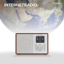 Internet radio - Audizio Cosa - FM en DAB radio - Kleine radio met Bluetooth - Wekkerfunctie - Houtlook — thumbnail 3