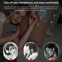 Ultradunne luidspreker voor onder het kussen, speciaal ontworpen voor tijdens het slapen, Bluetooth 5.4, Hi-Fi geluidskwaliteit, met een slaaptimer om je te helpen in slaap te vallen en te ontspannen, ultralange batterijduur van 20-48 uur, blauw. — thumbnail 2