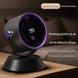Ventilatoren-Luchtcirculatieventilator- Tafelventilator en Wandventilator 2-in-1 - 360° Draaibaar - Smart LED Display - Stil voor Slaapkamer en Camping — thumbnail 2