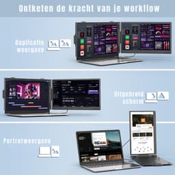 DnA® Professionele Portable Monitor - USB-C - 14 Inch - Draagbare Monitor - Portable Monitor Voor Laptop - Zwart - 39cm x 26cm x 7cm — thumbnail 4