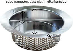 Asbak voor Kamado BBQ | ø 19,5cm |Goed meten!!!| Large & XL | 21–24 inch | Accessoire — thumbnail 1