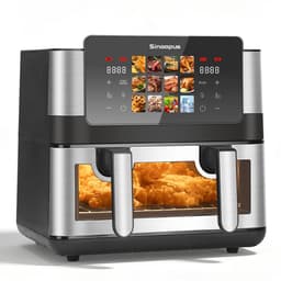 Sinaopus XXL Airfryer 9L 905A – Met Dubbele Mand – 12 Kookprogramma’s – Onafhankelijke Snelle Opwarming – Geschikt voor Gezinnen – Kijkvenster – Eenvoudig te Reinigen – Capaciteit voor 4 tot 5 Personen — thumbnail 1