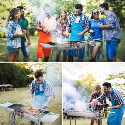 VIEMAE Barbecue - Houtskools barbecue - Barbecue houtskool - Houtskoolgrill - Camping barbecue - RVS - Opvouwbaar, inklapbaar — thumbnail 3