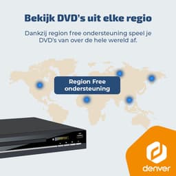 Denver DVD Speler met HDMI - Ondersteund Full HD - CD Speler - Dolby Digital Decoder - Regio Vrij - Coax / Scart / USB - DVH7787 — thumbnail 3