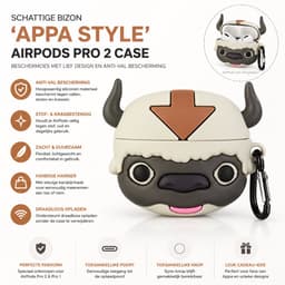 Schattige Bizon ''Avatar Appa Style'' AirPods Pro 2 Case – Beschermhoes met Lief Design en Anti-val Bescherming — thumbnail 3