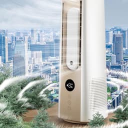 Automatisch oscillerende bladeloze ventilator met luchtbevochtiger – 9 snelheidsstanden, verkoelende nevel en stille borstelloze motor — thumbnail 4