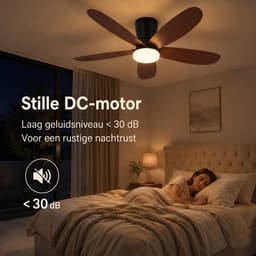 MUPOO Houtlook Plafondventilator met Lamp 106 cm- Afstandsbediening & App Bediening - Stille & Dimbare LED - Zomer en Winterstand-6 Snelheden & Geheugen-ventilator lamp Voor Slaapkamer en keuken — thumbnail 3