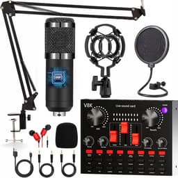 Condensatormicrofoon - Podcast Starterspack - Microfoon - Cardioïde & Ruisonderdrukking - 192kHz & Plug & Play - Complete Set - Voor Livestream & Opname — thumbnail 1