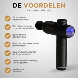 7.4V massage gun - inclusief koffer- professioneel massage apparaat - massage pistool - spier massage - sport massage - 6 mondstukken - 99 snelheden - zwart - krachtig en draadloos — thumbnail 4