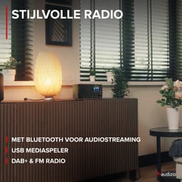 DAB radio - Audizio Avio DAB radio met Bluetooth - DAB+ - FM - USB - 20 voorkeurszender - Houtlook — thumbnail 2
