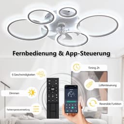 Equivera Plafonniere met Ventilator - Plafondventilator - Plafondventilator Afstandsbediening - Plafondventilator Slaapkamer - Plafond Ventilator met Verlichting - Plafondlamp - Plafonniere - Ideaal voor in uw slaapkamer! — thumbnail 5