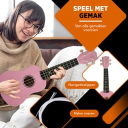 Finesse Ukelele - Starterset - 21" - Ukulele - Kind - Muziekinstrument - Roze — thumbnail 5