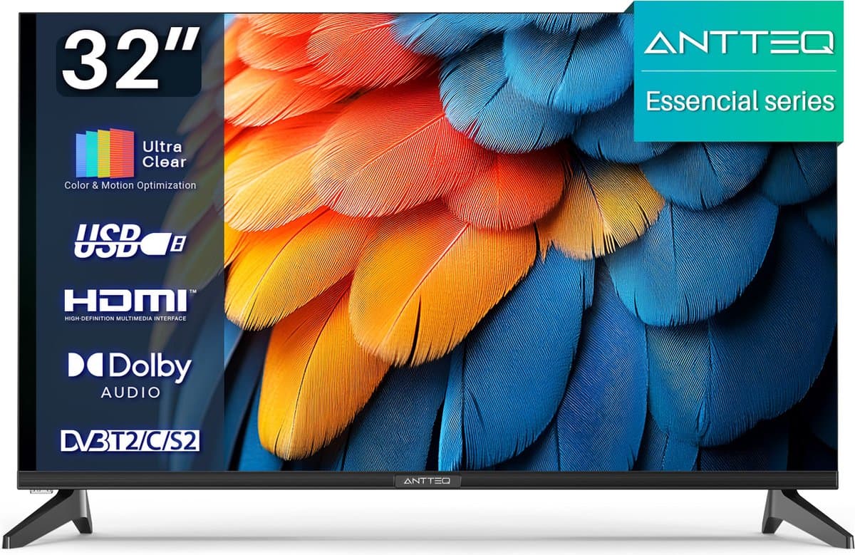 ANTTEQ E32-AH1.Q1L - 32 Inch LED TV (81 cm) - HD Ready - Hotelmodus & Triple Tuner — afbeelding 1