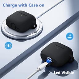 YONO Hoesje geschikt voor Airpods 4 - Case - Siliconen - Zwart — thumbnail 3