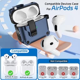 YONO Hoesje geschikt voor Airpods 4 - Case - Lock - Donkerblauw — thumbnail 4