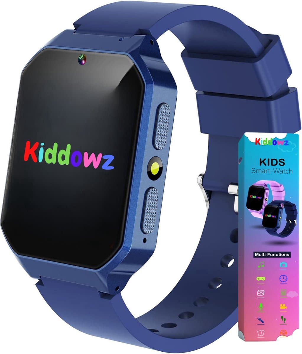 Kiddowz Smartwatch kinderen - Kinderhorloge - 5 t/m 12 jaar - met camera, filters en 29 kids spelletjes - Stappenteller - Donkerblauw — afbeelding 1