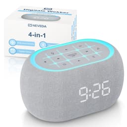 Neveda Digitale Wekker – White Noise Machine met Geluiden – Nachtlamp licht & Bluetooth Speaker – Brown Noise Machine - Voor Slaapkamer, Baby, Kinderen & Volwassenen — thumbnail 1