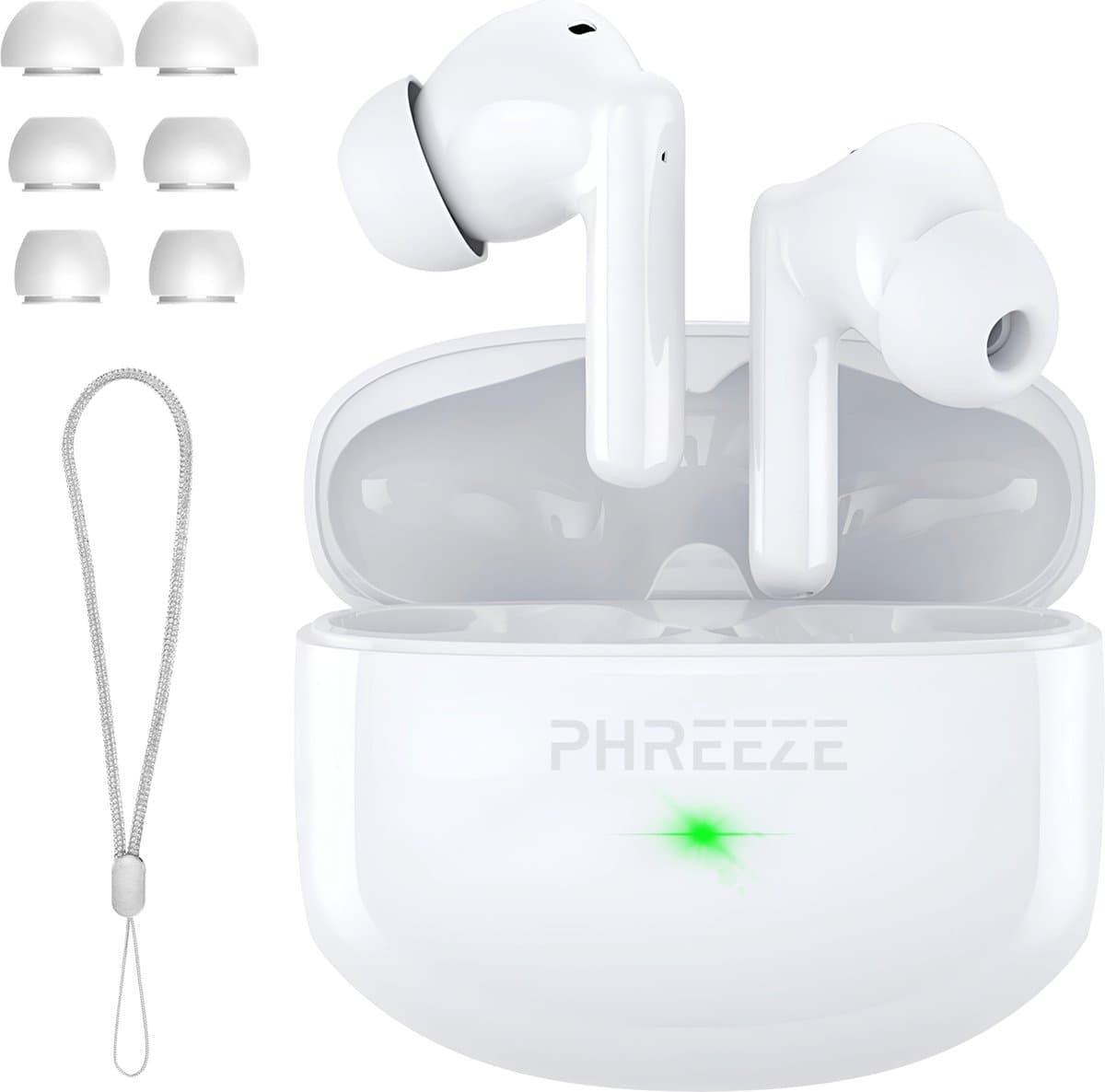 Phreeze TWS6 Pro Draadloze Oordopjes – Bluetooth 5.3 – Noise Cancelling – 30 uur Speeltijd – Wireless Earbuds – Oortjes Draadloos - USB C — afbeelding 1