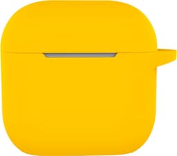 Hoesje - Geschikt voor Apple AirPods 4 / 5 - met Clip - Siliconen Hoes - Silicone Case Cover - Geel — thumbnail 1