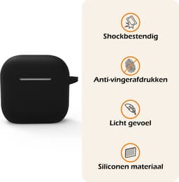 Hoesje - Geschikt voor Apple AirPods 4 - met Clip - Siliconen Hoes - Silicone Case Cover - Zwart — thumbnail 3
