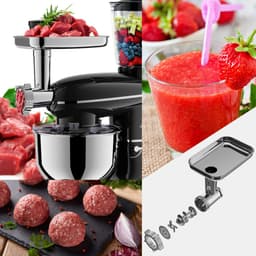 3 In 1 Keukenmachine - Keukenrobot - 1500W - Foodprocessor Met Blender, Vleesmolen, Garde, Deeghaak, Menghaak - 5,5 Liter - Zwart — thumbnail 2