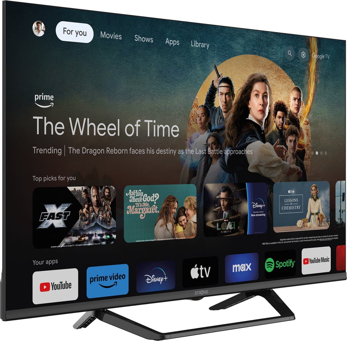 STRONG - TV 40'' (100 cm) Full HD SRT40FG6733C - Slimme Google TV - Wifi - Chromecast - Google Assistant - 3 HDMI-poorten (1 ARC) + 2 USB-poorten + AV + Terrestrial/Sat — afbeelding 1