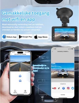 White-label® Dashcam voor Auto - Dualdashcam Voor en Achter - Full HD - Zwart — thumbnail 5