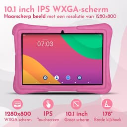 Bon Bon Electronics® 10.1 Inch Kindertablet Pro - Vanaf 3 Jaar – Tablet – Android 13 – 8-Core Processor – 128GB – 4GB RAM - 5000 mAh – Ouderlijk Toezicht – Compleet Pakket – Roze — thumbnail 5