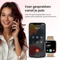 Avalue Smartwatch Dames & Heren - AMOLED Screen - AI Feature - Stappenteller - Bloeddrukmeter - Geschikt voor alle Smartphones - Roségoud — thumbnail 4