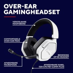 Trust GXT 492W Carus - Gaming Headset - Bedraad - 50mm Drivers - Over-ear - Wit — thumbnail 2