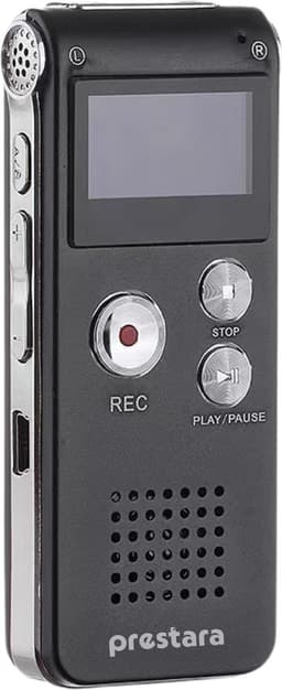 Prestara - Professionele Digitale Voice Recorder – Draagbare Dictafoon met 560 Uur Opnamecapaciteit en Kristalhelder Geluid! — thumbnail 1