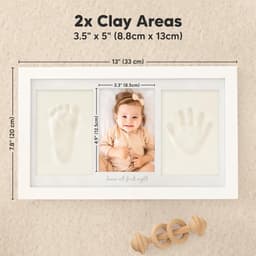 Baby handafdruk en voetafdrukset, gipsafdruk baby hand en voet voor pasgeborenen, handafdruk baby fotolijst, voetafdruk baby gipsafdruk set, baby douche baby afdruk (Alpine White) — thumbnail 5