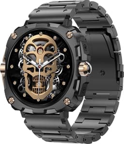Belesy® Alaska - Smartwatch Dames – Stappenteller – Stem assistent –Gezondheidmetingen – Sporten – Je eigen foto als wijzerplaat - Bel functie – Sterke baterij - Full Touch – Zwart/Goud - Staal — thumbnail 1