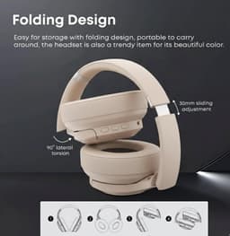 Draadloze Bluetooth Koptelefoon-Actieve Ruisonderdrukking ANC - Over-Ear — thumbnail 3