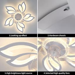 Plafondventilator met Verlichting, 6 Snelheden en Afstandsbediening - Moderne LED Plafondlamp — thumbnail 3