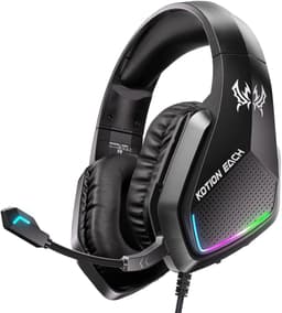 KOTION EACH G5000 Gaming Headset - Over-ear Koptelefoon met Microfoon - RGB Verlichting - Geschikt voor Nintendo Switch,PS5, PS4, Xbox Series X|S, Xbox One, Mobile & PC - Zwart — thumbnail 1