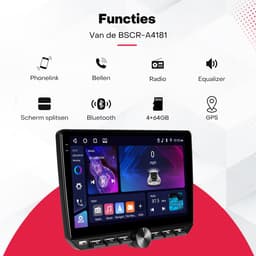 Boscer Autoradio - Geschikt voor Suzuki Swift 2005-2010 - Android 15 - 4+64GB - Draadloze Apple Carplay & Android Auto - 10.1 Inch HD IPS Touchscreen - GPS Navigatiesysteem - Bluetooth, USB, WiFi & MP5 - Achteruitrijcamera & Microfoon — thumbnail 4