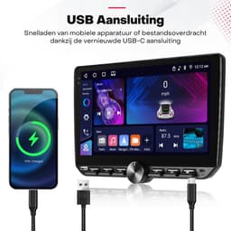 Boscer Autoradio - Geschikt voor Suzuki Swift 2005-2010 - Android 15 - 4+64GB - Draadloze Apple Carplay & Android Auto - 10.1 Inch HD IPS Touchscreen - GPS Navigatiesysteem - Bluetooth, USB, WiFi & MP5 - Achteruitrijcamera & Microfoon — thumbnail 5