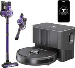 TONIHOMI® Robotstofzuiger en steelstofzuiger combi - Robotstofzuiger met dweilfunctie - Automatisch opladen - Robotstofzuiger met app - Draadloze stofzuiger - Steelstofzuiger - Combi — thumbnail 1