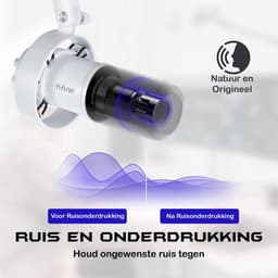 FIFINE K688 - Met XLR - USB / XLR - Dynamische Microfoon - Streaming - Podcasting - Gaming - Geschikt voor PS4 / PS5 / PC - Wit — thumbnail 3