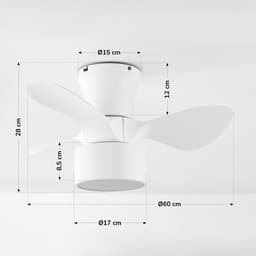 LumenXL - Compacte witte plafondventilator incl. LED en afstandsbediening - Vejas — thumbnail 5