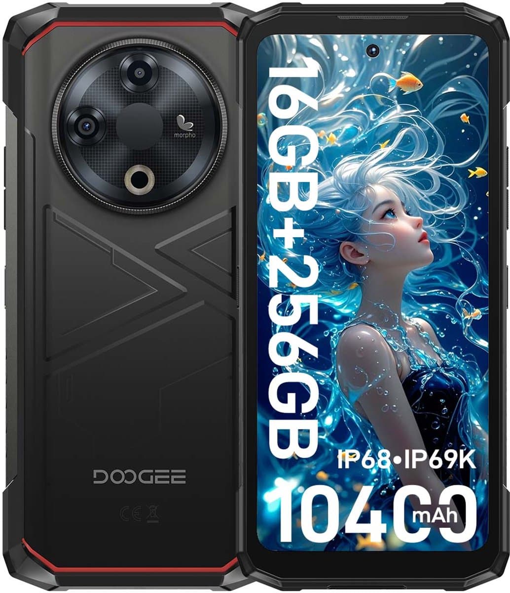 DOOGEE Fire 6 Robuuste Smartphone - IP68/IP69K Outdoor Telefoon - Dual SIM 4G - 16GB RAM - 256GB ROM - 10400 mAh 18W - 6,56 inch IPS - Bluetooth 5.0 - Android 14 - Zwart — afbeelding 1