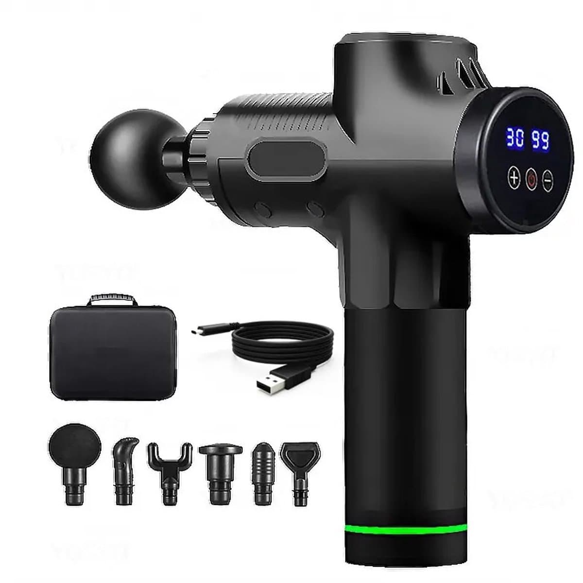 DIMICO - Massage apparaat - Massage-gun - Massage gun - Zwart - 50W - Massagepistool - Lichaam nek rug benen - 30 standen — afbeelding 1