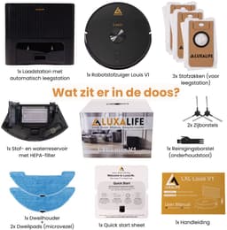 LuxaLife Louis V1 Robotstofzuiger met Dweilfunctie en Leegstation – 10.000 Pa Zuigkracht – LiDAR Navigatie – Y-Shape Dweilen – Nederlandse App – Geschikt voor Tapijt — thumbnail 2