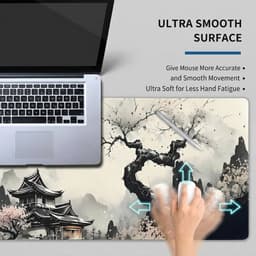 Zen Design XXL Muismat 90x40 – Japans Landschap – Anti-slip – Bureau Onderlegger — thumbnail 4
