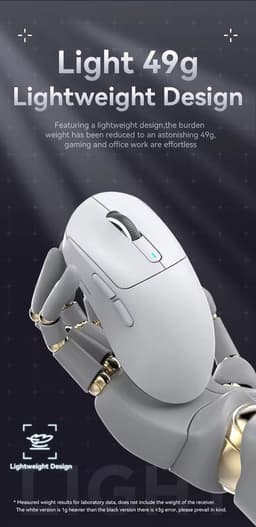 Attack Shark X3 Zwart draadloze gaming muis PAW3395, superlicht 49 g, 26.000 DPI, tri mode 2.4G Bluetooth en USB C, 200 uur batterij, programmeerbare knoppen — thumbnail 3