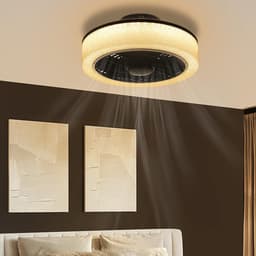 Glitzerlife -LED Plafond ventilator met verlichting – ventilator plafondlamp met afstandsbediening – Stille plafondventilator – Ø39,5 cm – dimbaar – timer – modern – voor slaapkamer, woonkamer en keuken — thumbnail 1